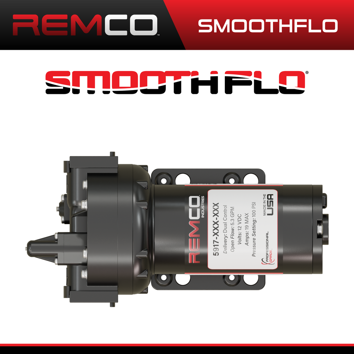 Remco SmoothFlo 5.3gpm 100psi 12V Pump