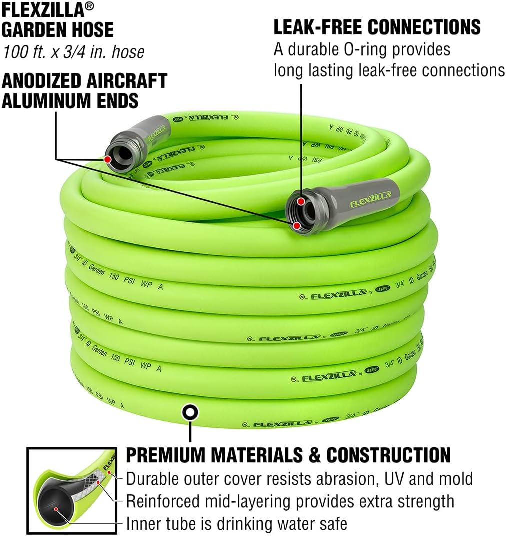3/4" Flexzilla Garden Hose, 100 ft.