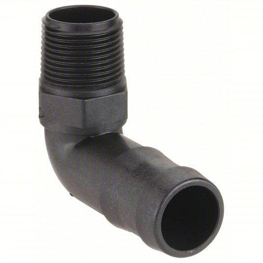 3/4" Barb x 1" MPT 90 Degree Elbow