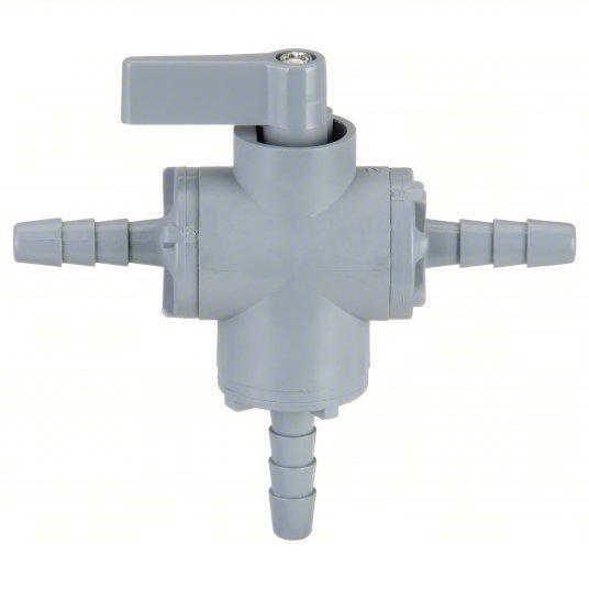 1/4in Barb 3-Way Valve