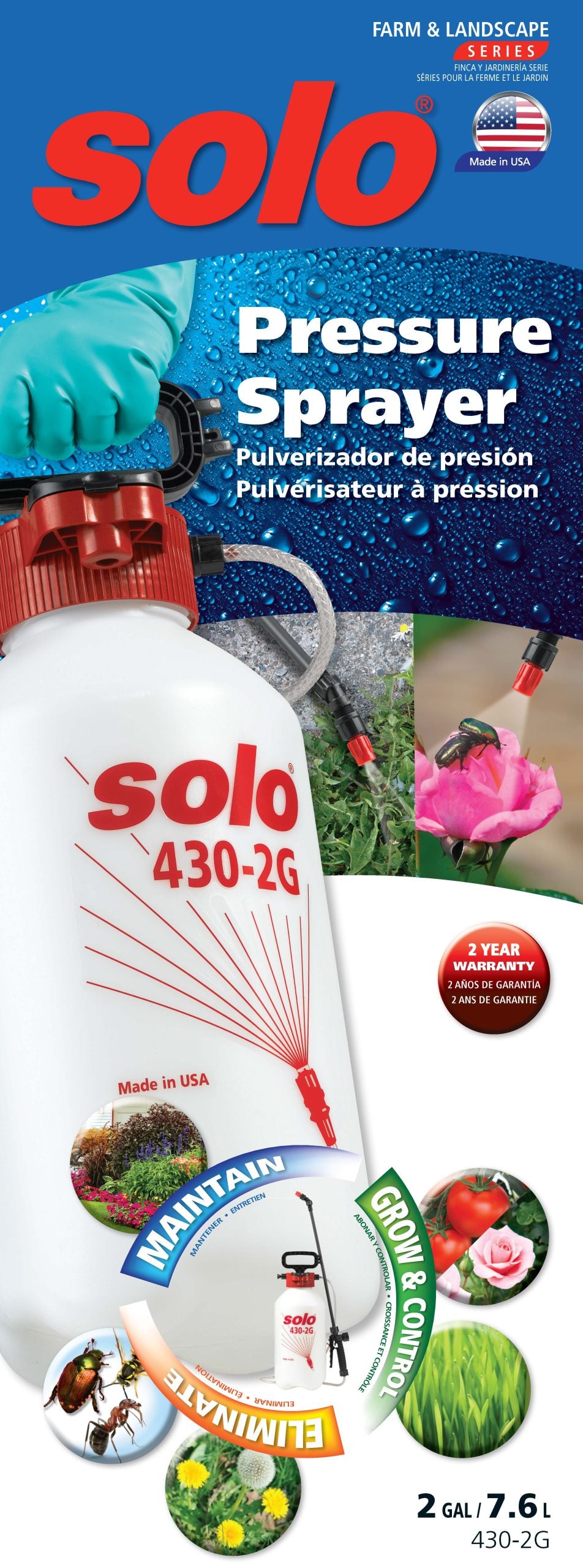 Multi Purpose Handheld Pressure Sprayer - 2 Gallon