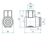 Mosmatic - WDEI Swivel – 43.473 – 1/2" NPTF x 1/2" NPTF