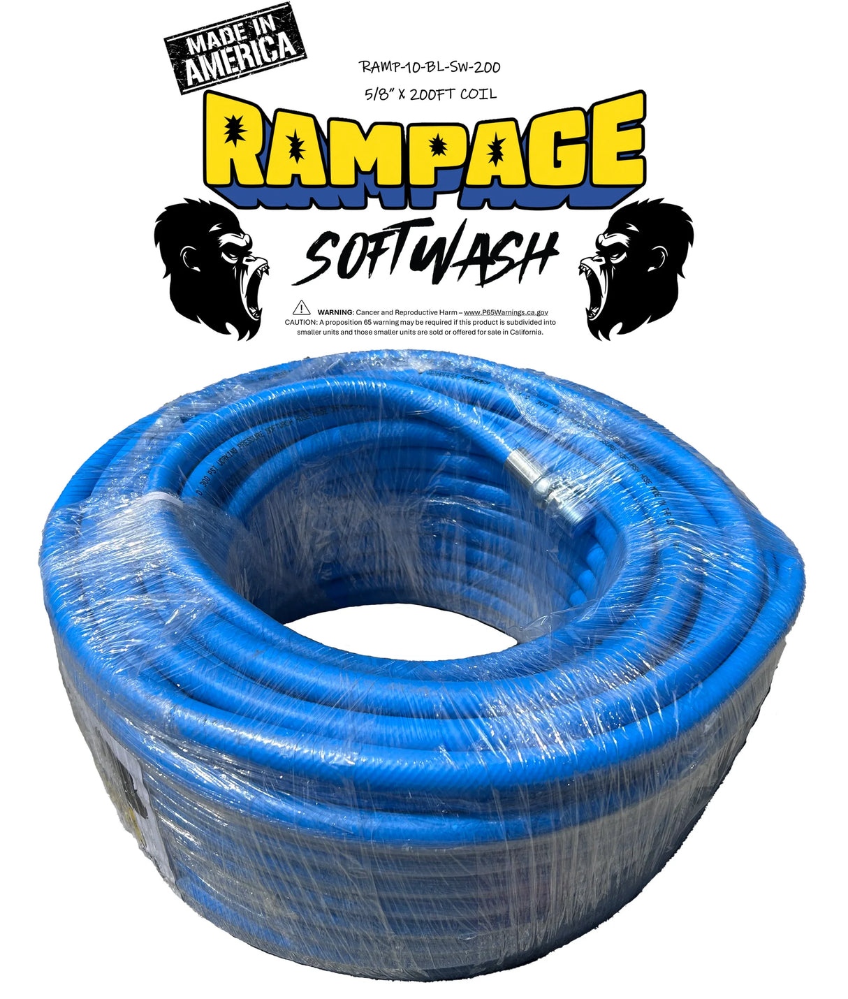 Rampage 5/8" Softwash Hose - Crimped Stainless